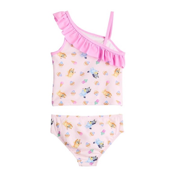 Bluey Other - Bluey girls One-Shoulder Pink Swim Set size 18 months